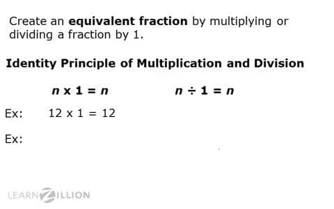 Creating Equivalent Fractions Using the Identity Principle