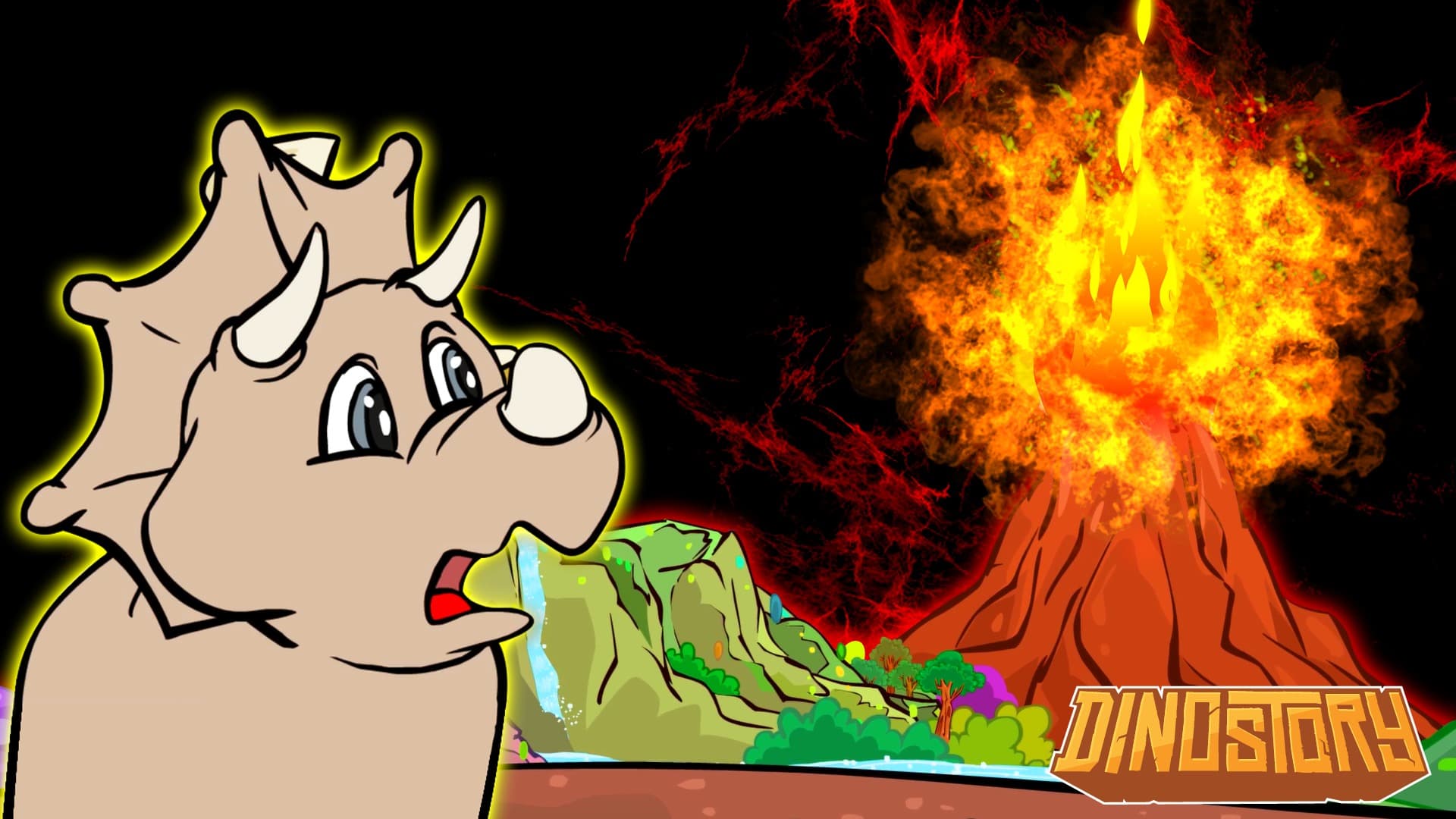 Smoke Fire Lava Volcano - Dinostory Episode 9