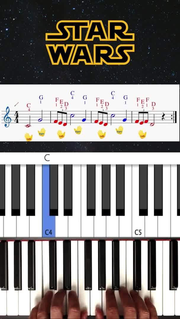 How to Play Star Wars Theme Song on Piano Easy Version!