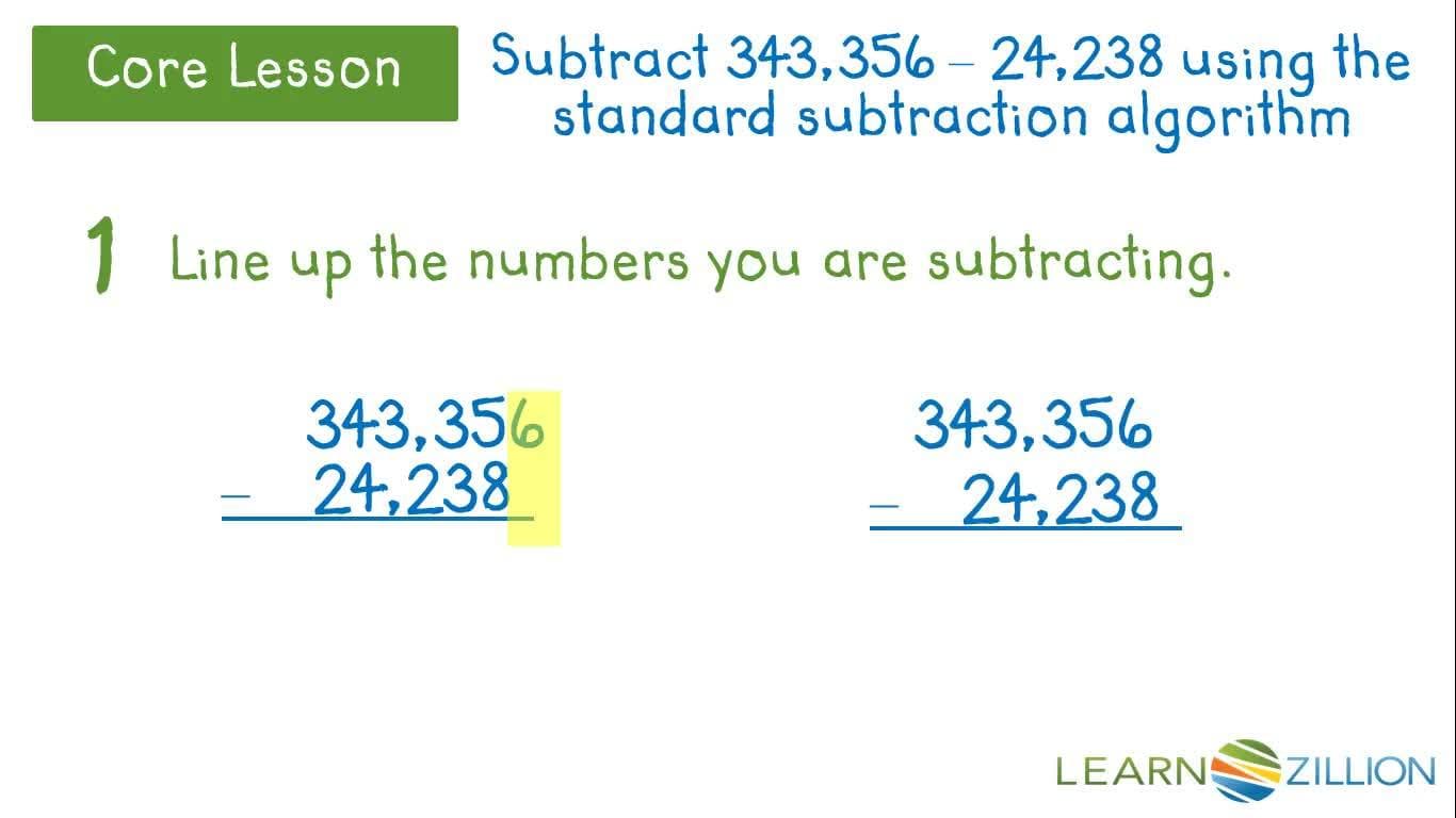 Subtracting Large Numbers Using the Standard Subtraction Algorithm