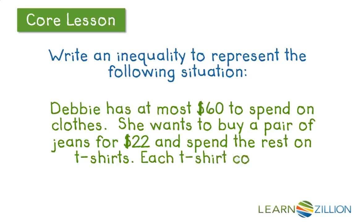 Creating Inequalities from Word Problems