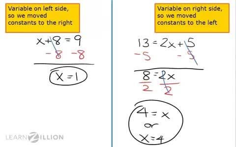 Solving Equations with Variables on Both Sides: Collecting Like Terms