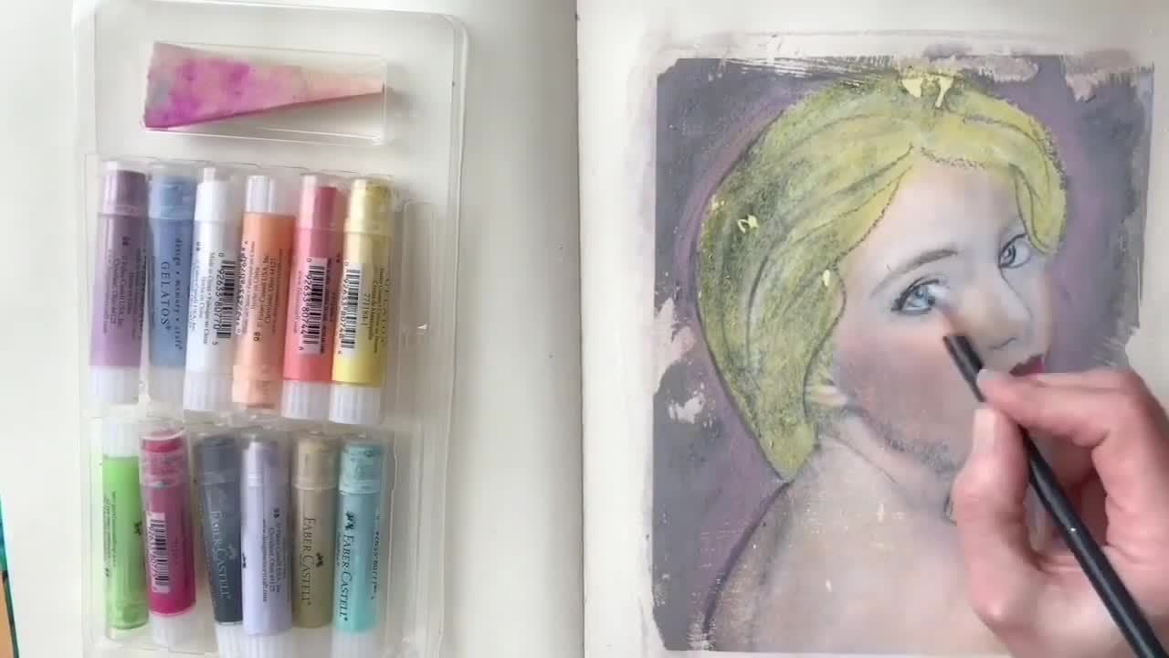Mixed Media Portrait Over Acrylic Image Transfer | Time Lapse and Tutorial