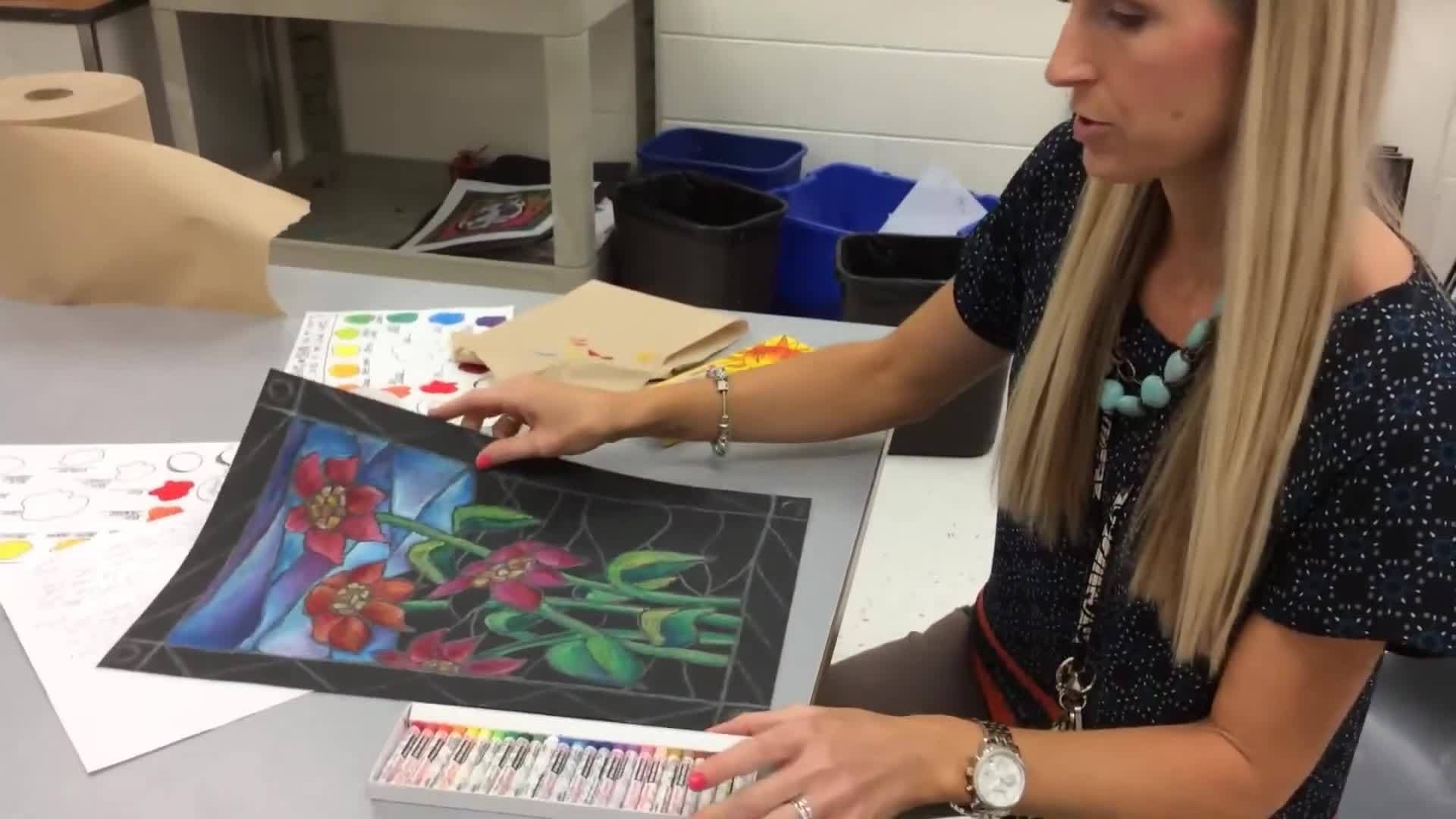 Tiffany Glass In Oil Pastels, Part 1