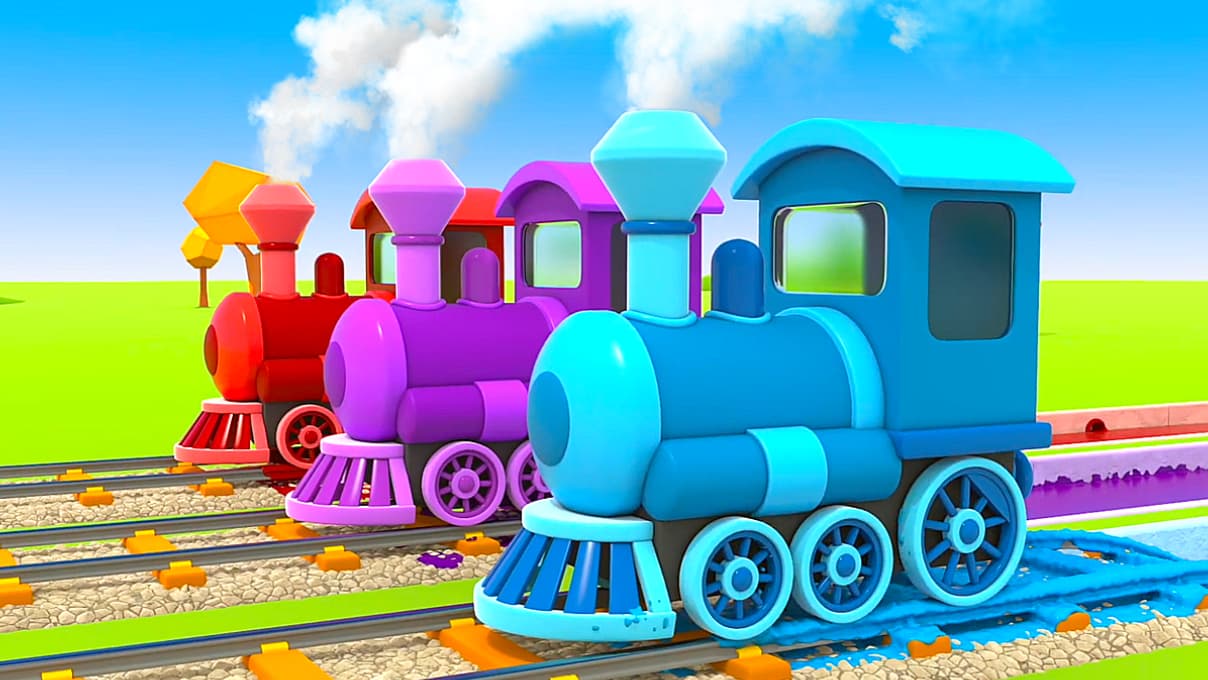 Colourful trains on the mission