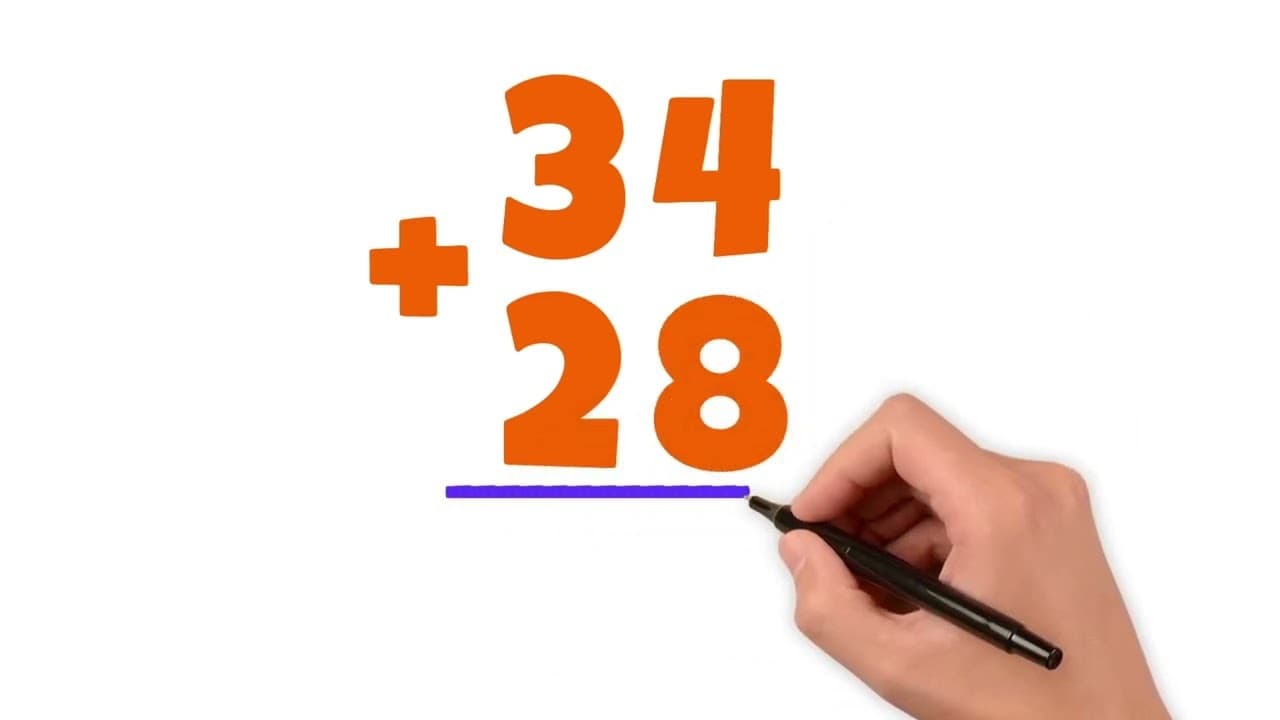 2-Digit Addition: What is 34 + 28?