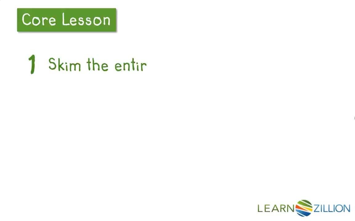 Locating Evidence in a Text by Skimming