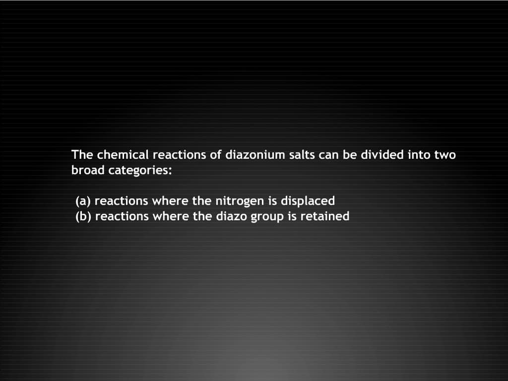 Chemical Reactions Diazonium Salts
