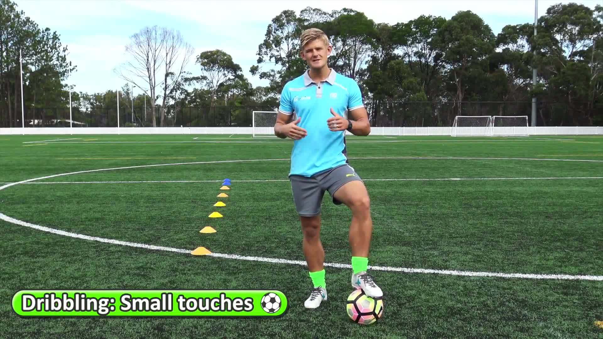 #1. How to teach: Dribbling › Small touches | Soccer skills in PE (grade K-6)