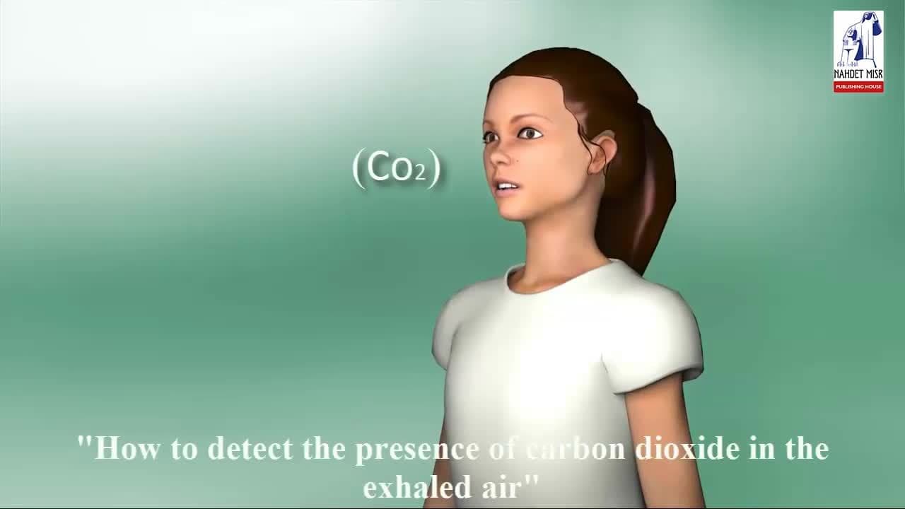 Carbon dioxide in the exhaled air.