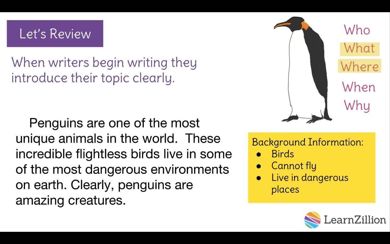 Introducing and Adding Background Information to Your Writing