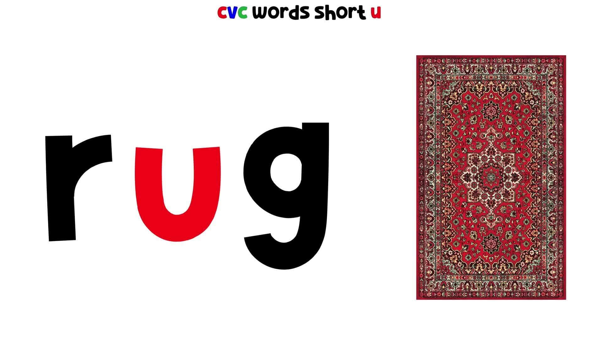 CVC Words And Quiz For Kids - Short 'U' | 4K