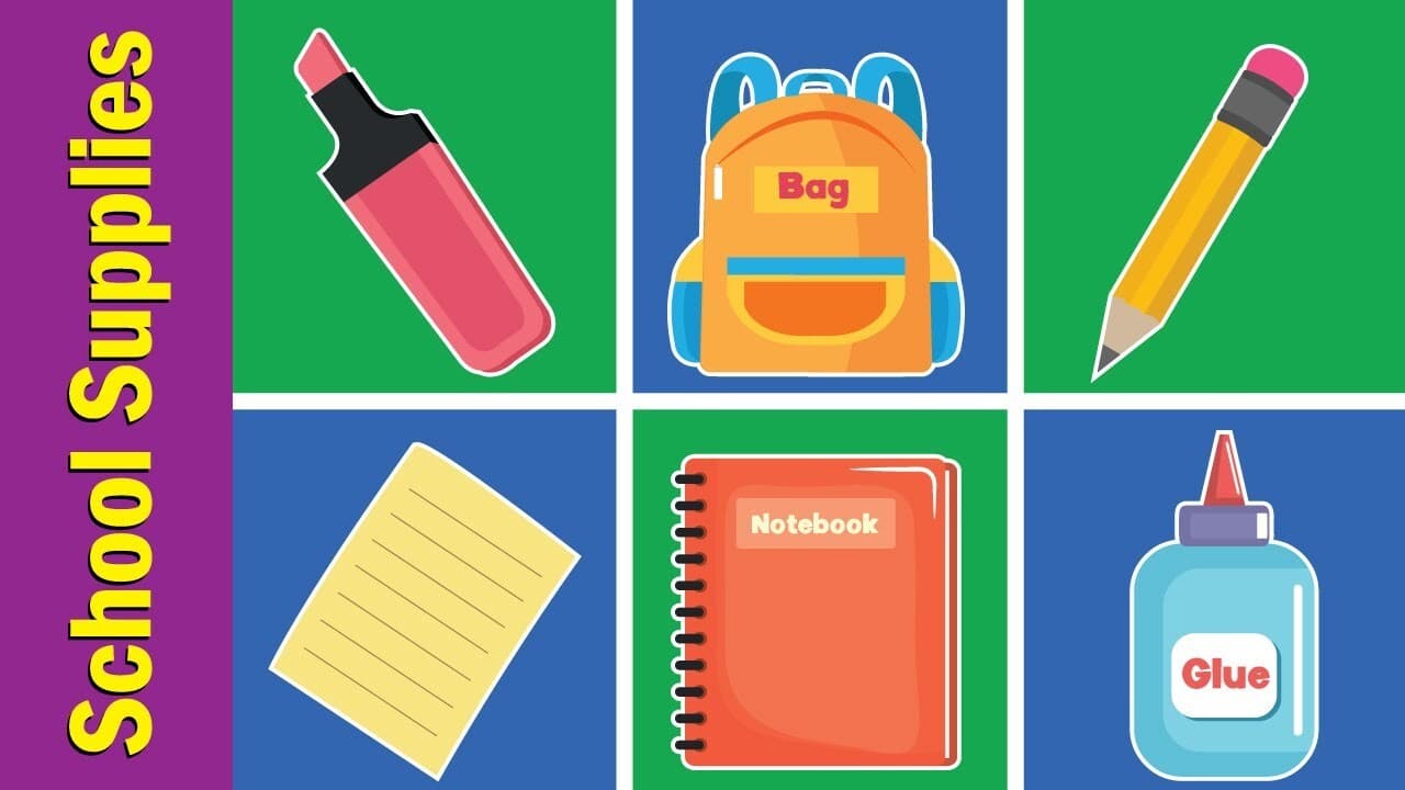 School Supplies Vocabulary Chant for Children