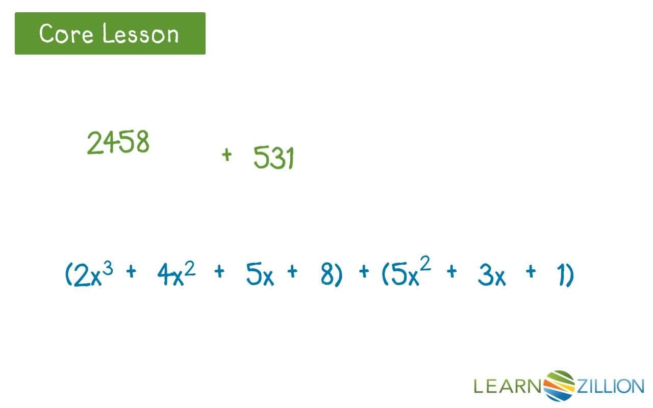 Adding Polynomials by Combining Like Terms