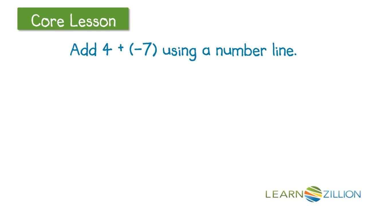 Adding Integers Using a Number Line
