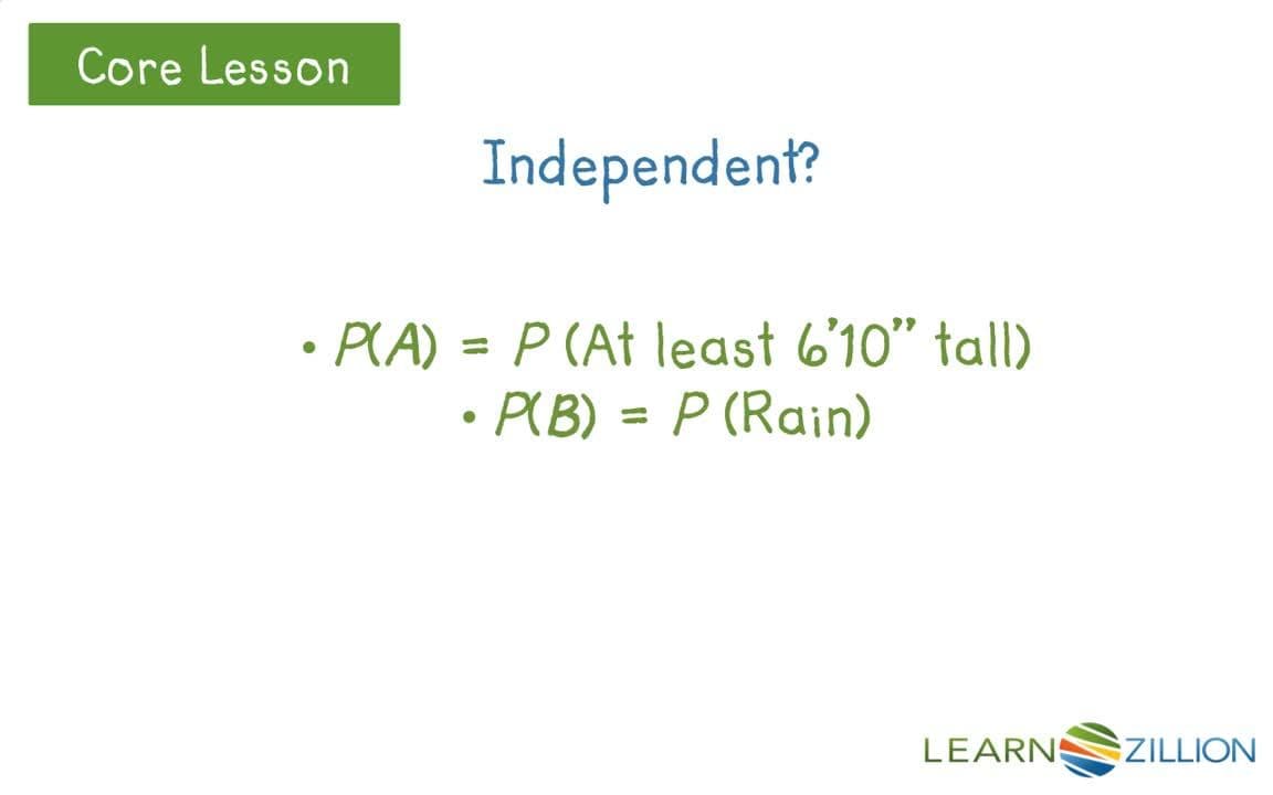 Determining Independent Events