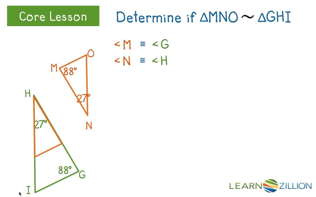 Determining Similarity of Triangles with Congruent Corresponding Angles