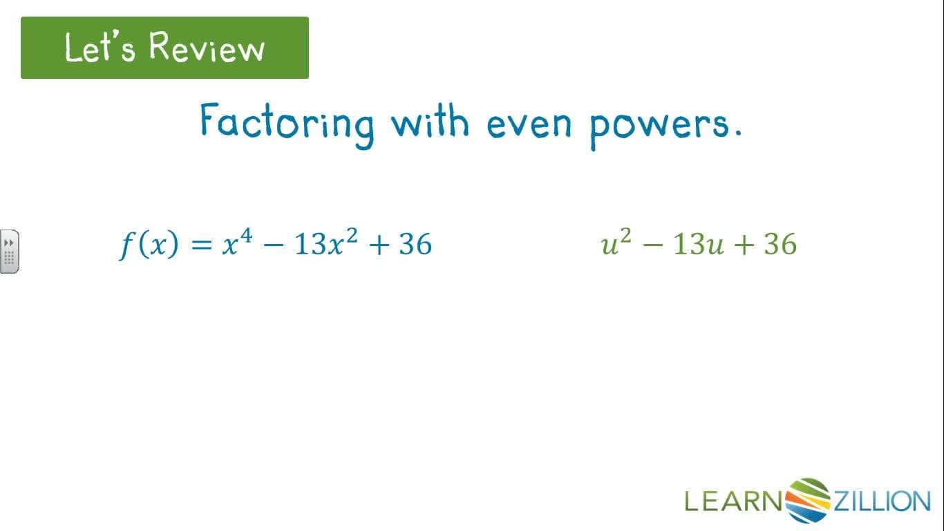 Graphing Polynomials: Factoring and Zeros
