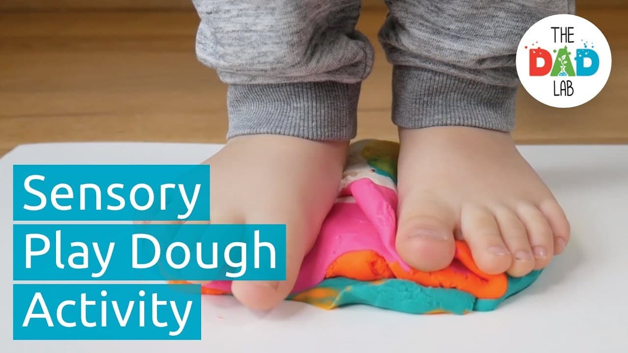 Foot Sensory Activity with Play Dough