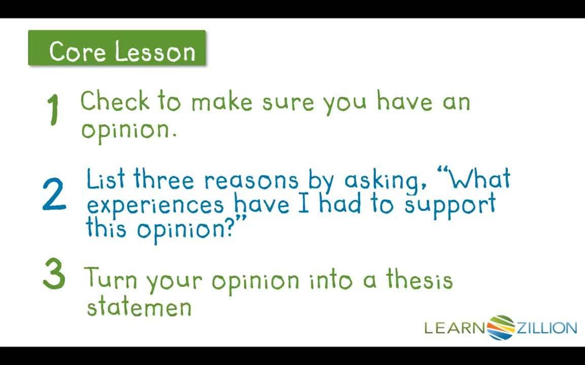 Developing a Strong Thesis Statement in an Opinion Essay