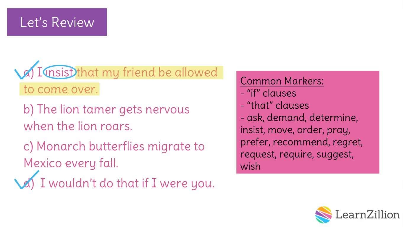 Using Verbs in the Subjunctive Mood