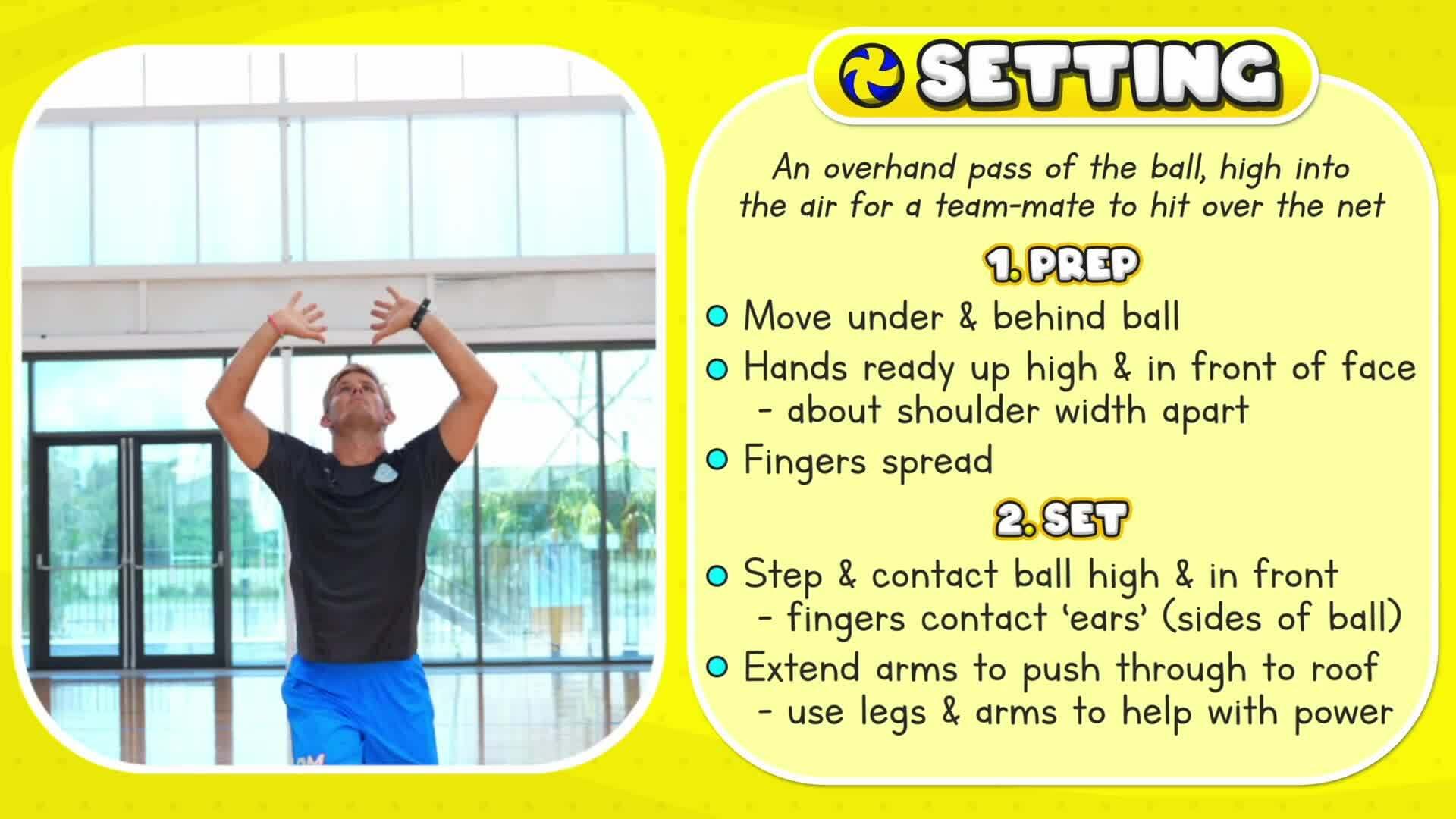 Learn the fundamental skills for Volleyball (elementary)