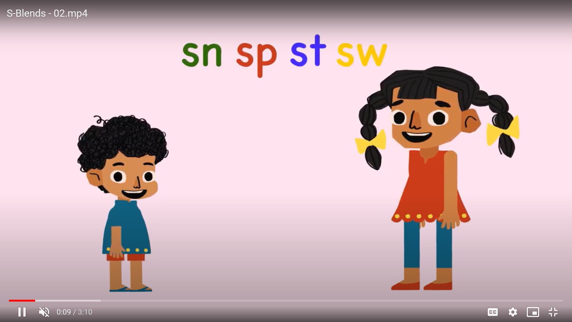 Introduction to S Blends song - sn, sp, st, sw