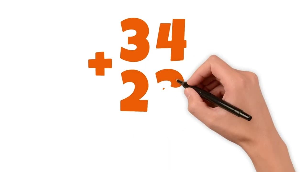 2-Digit Addition: What is 34 + 23?