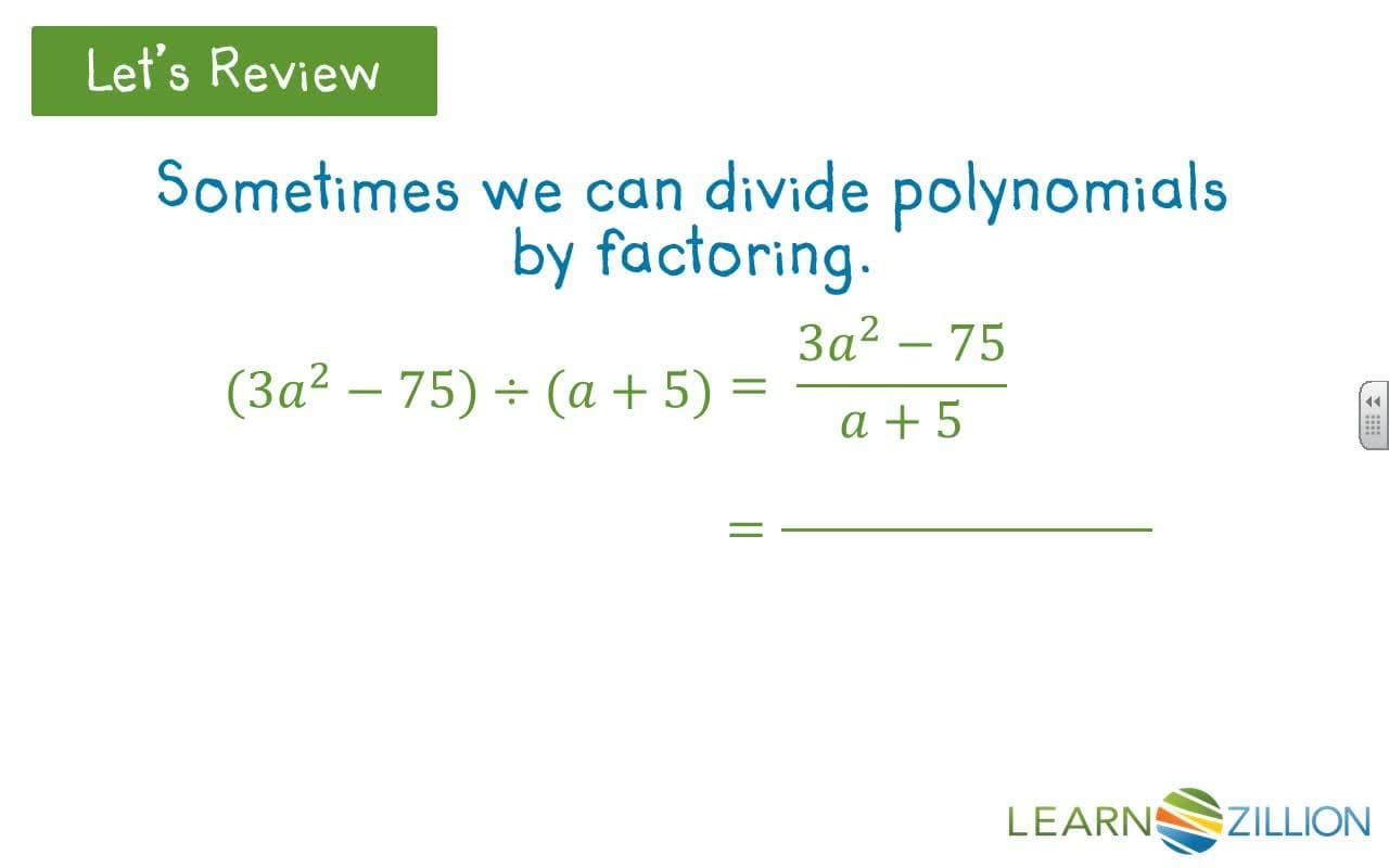 Dividing Polynomials Using Long Division