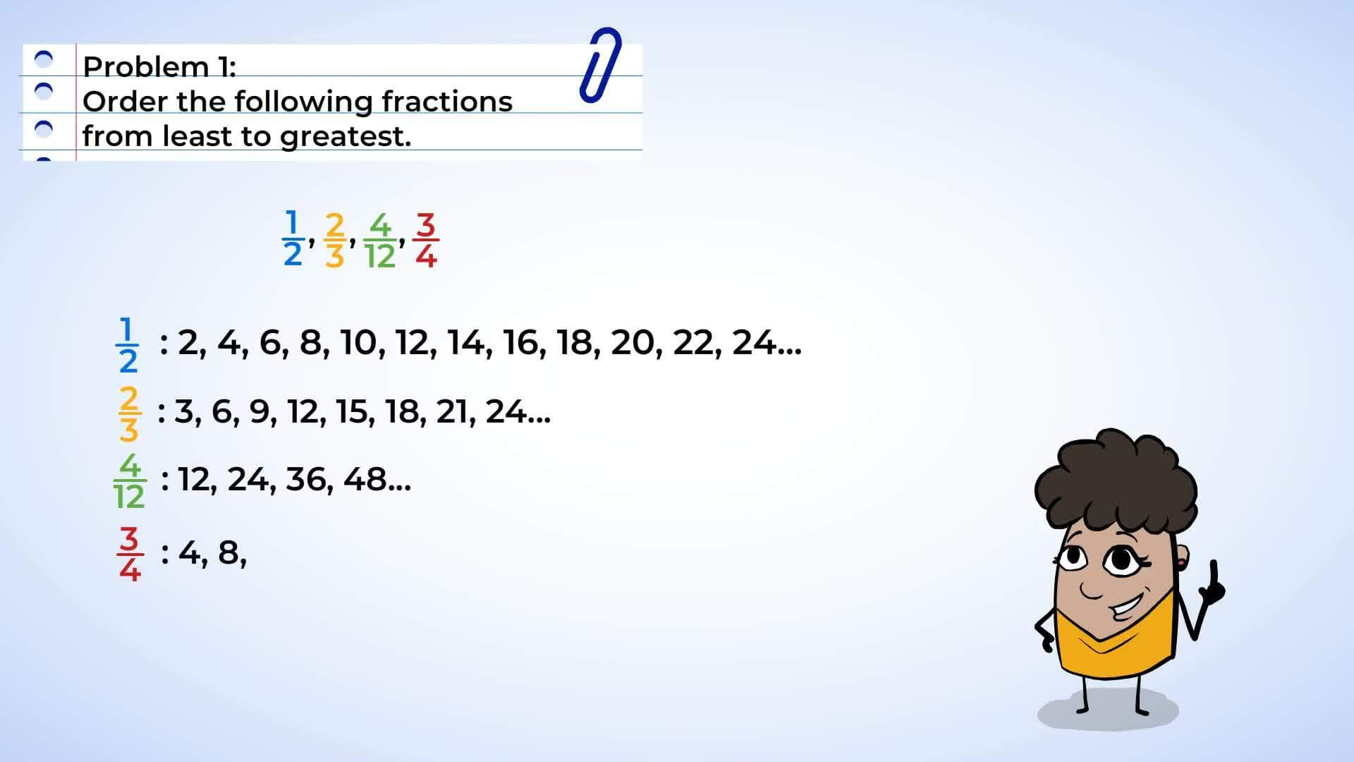 Comparing Fractions and Finding the Least Common Denominator