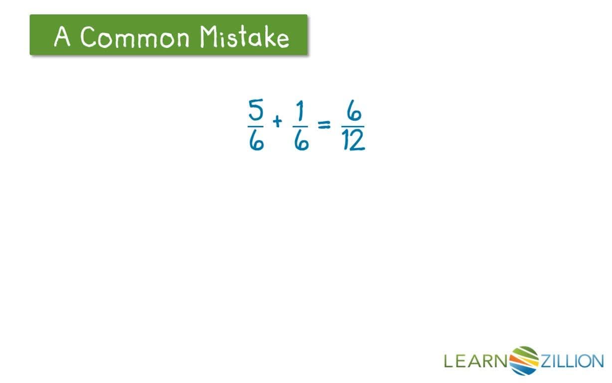 Adding Fractions with Like Denominators Using an Area Model