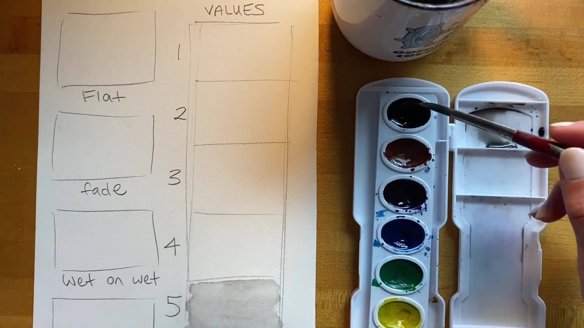 Watercolor Values and Basic Techniques