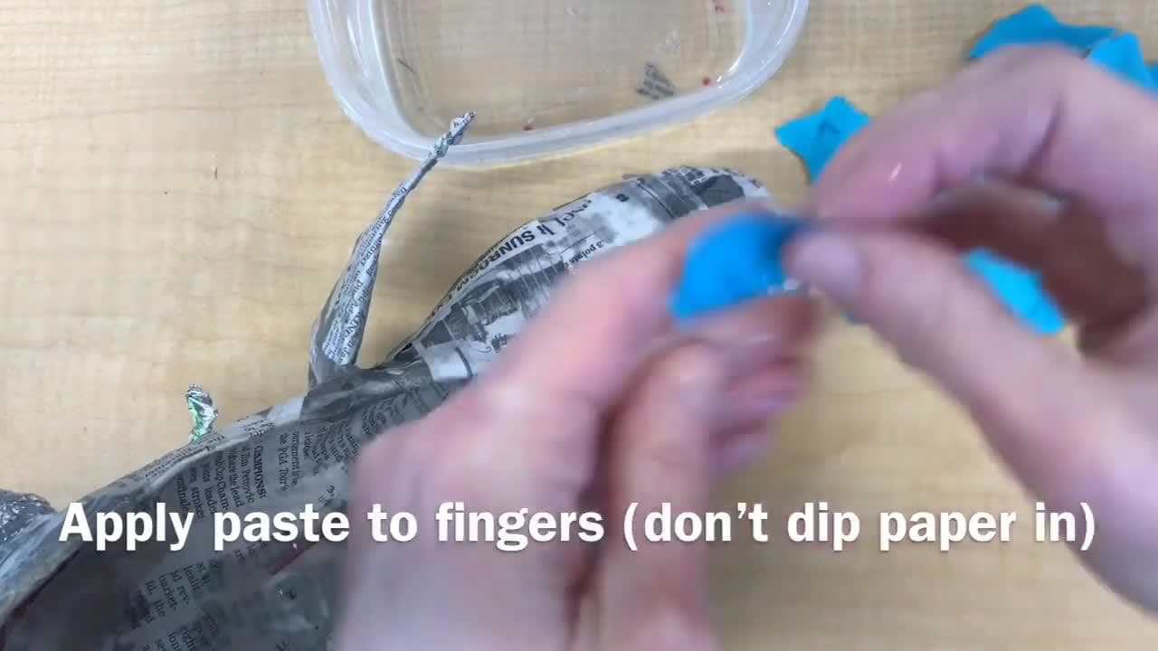 How to Add Color with Construction Paper to a Paper Mache’ Shoe (Part 3) | Art Lesson