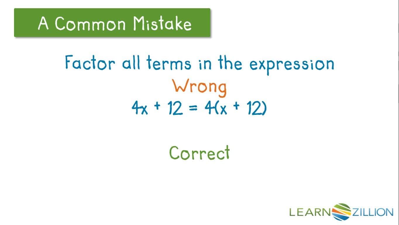Reverse Distributive Property: Factoring Expressions