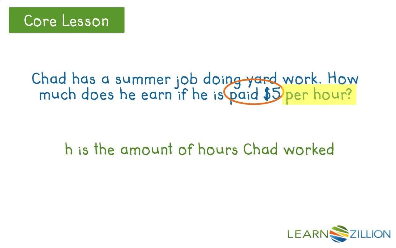 Writing Algebraic Expressions: Multiplication and Division