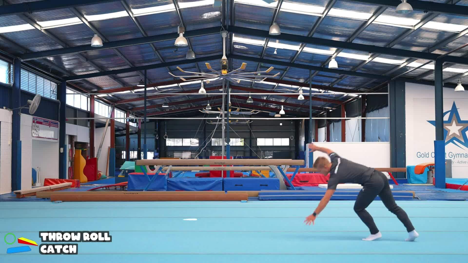 Elementary gymnastics - Misc - 10 throw roll catch