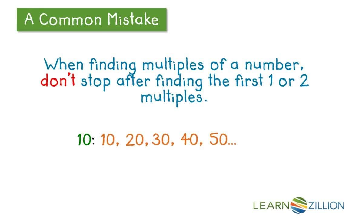 Finding Multiples of a Number Using a Table