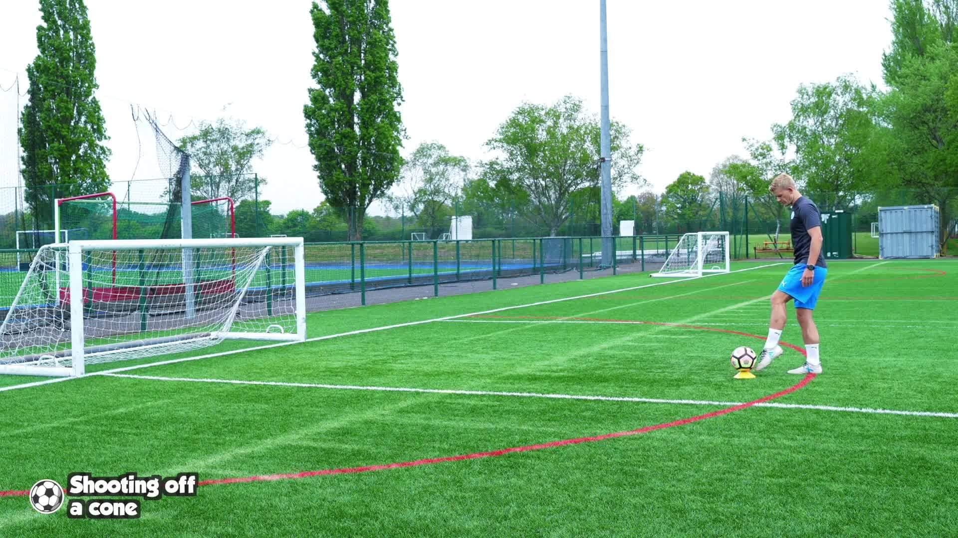 Kicking - (Soccer) Shooting off a cone