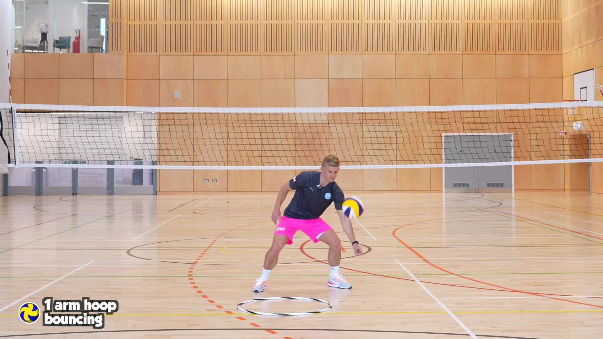 Volleyball - 1 arm hoop bouncing