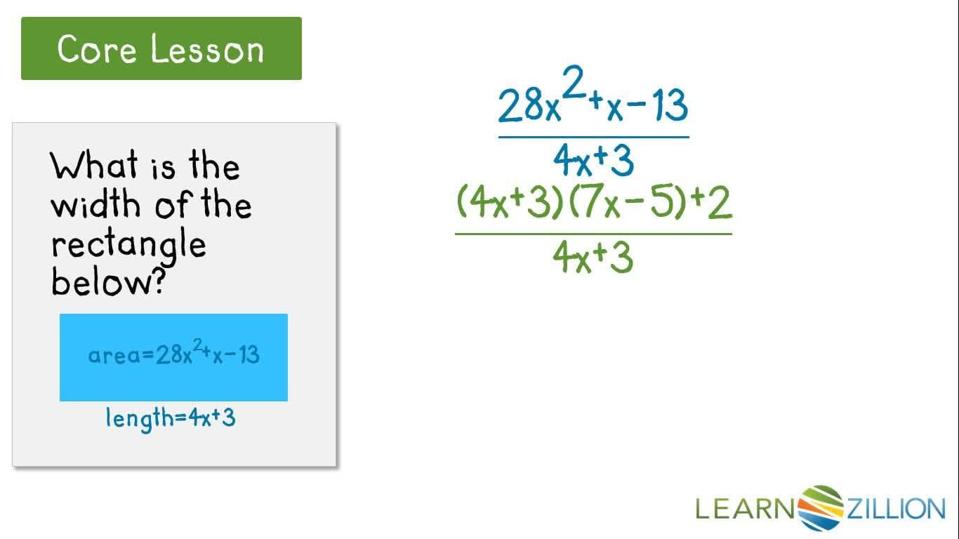 Rewriting Rational Expressions to Find Missing Dimensions