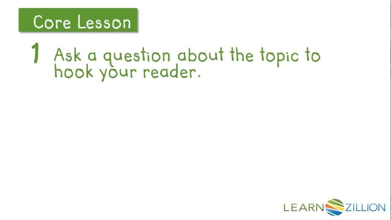 Creating a Strong Opening for an Informational Text