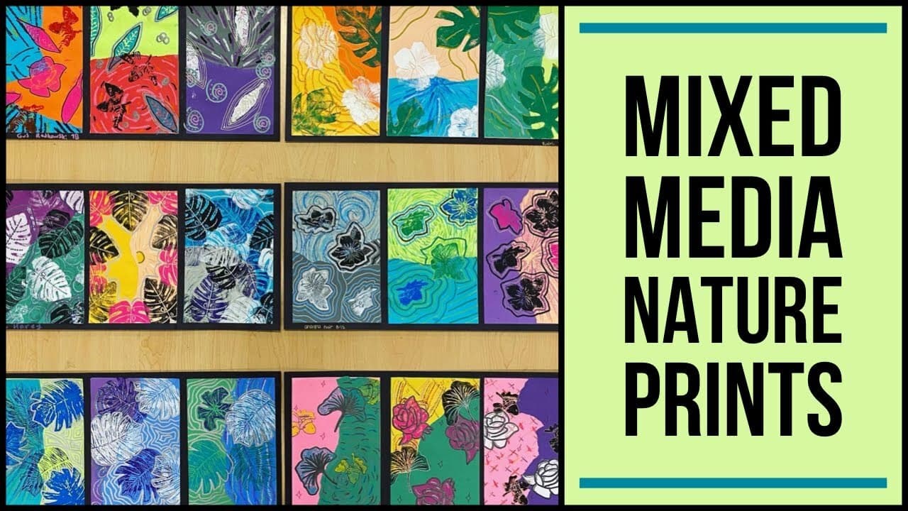 Mixed Media Nature Prints Art Lesson