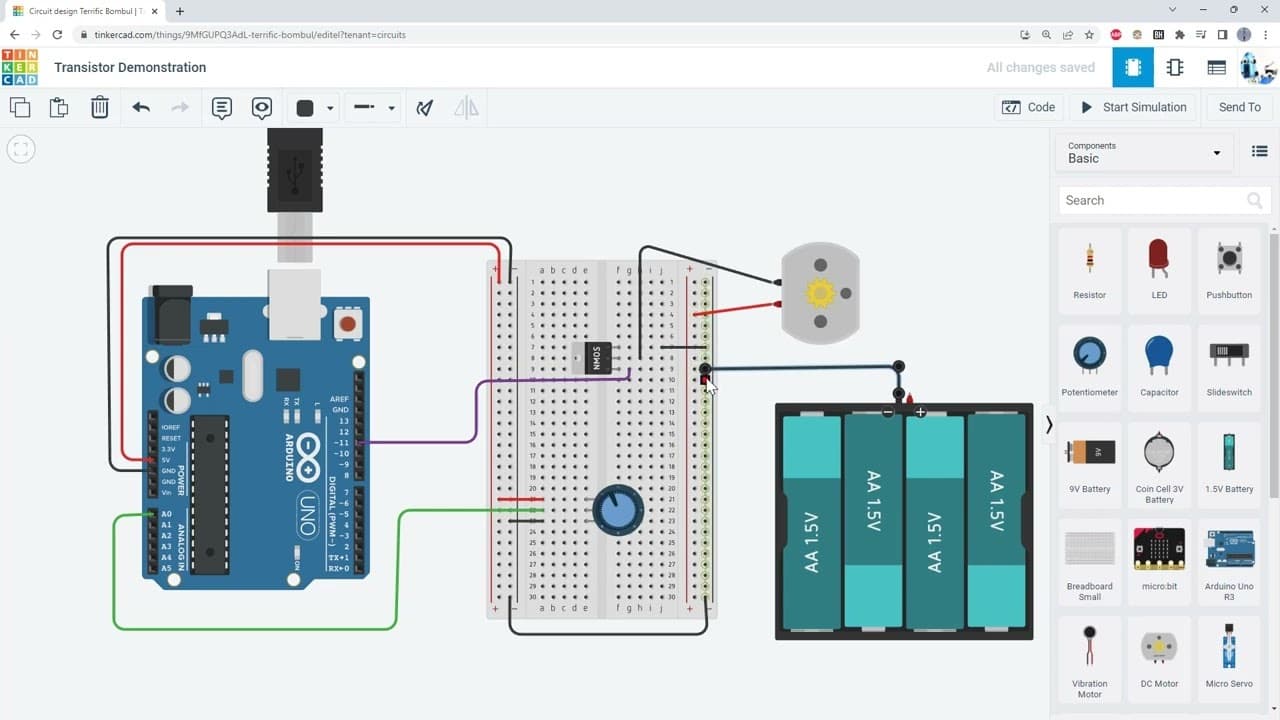 Arduino Mini-Drone Lesson Part 2: Controlling Motors with an Arduino and a Transistor