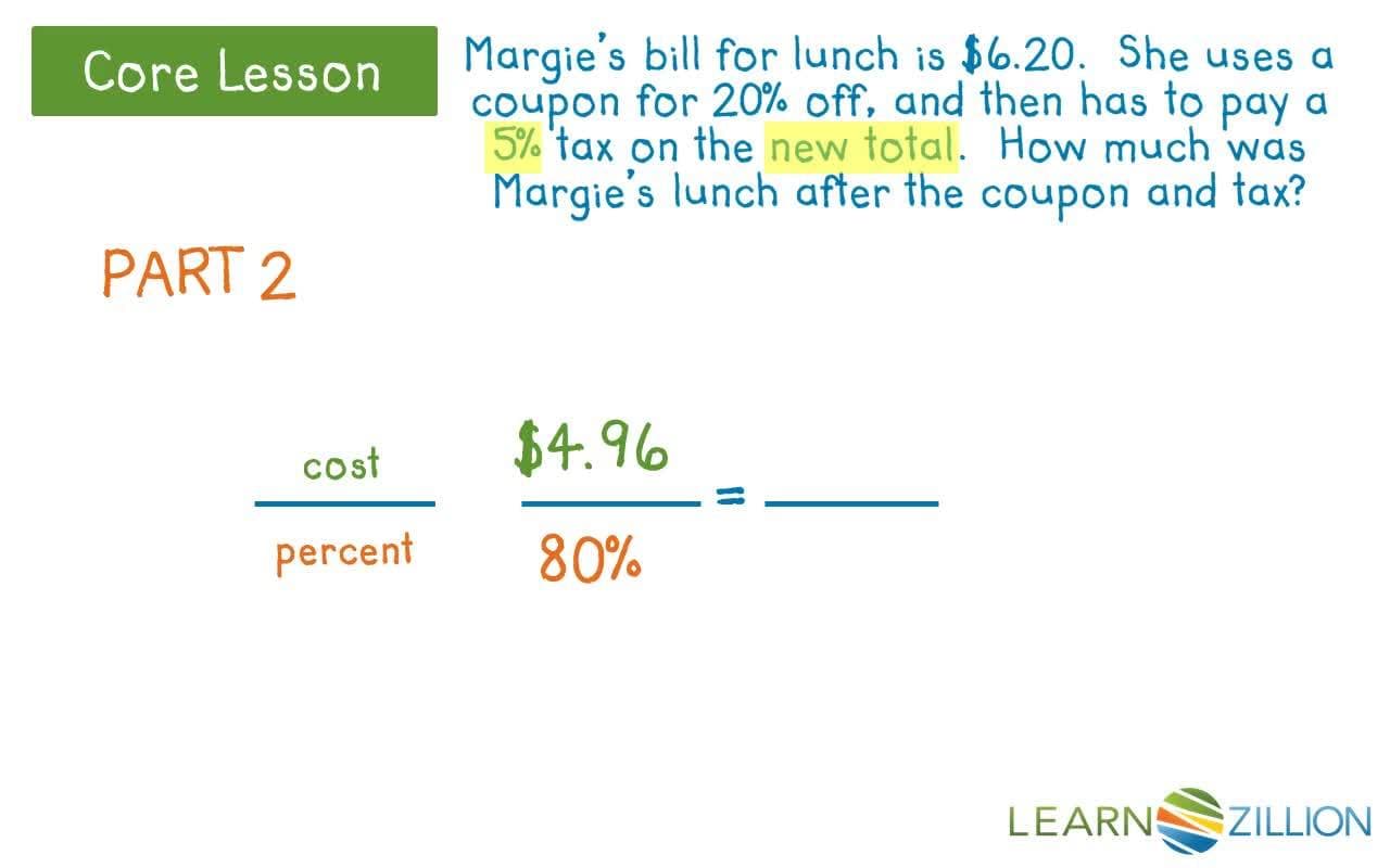 Solving Multistep Ratio and Percent Problems Using Proportions