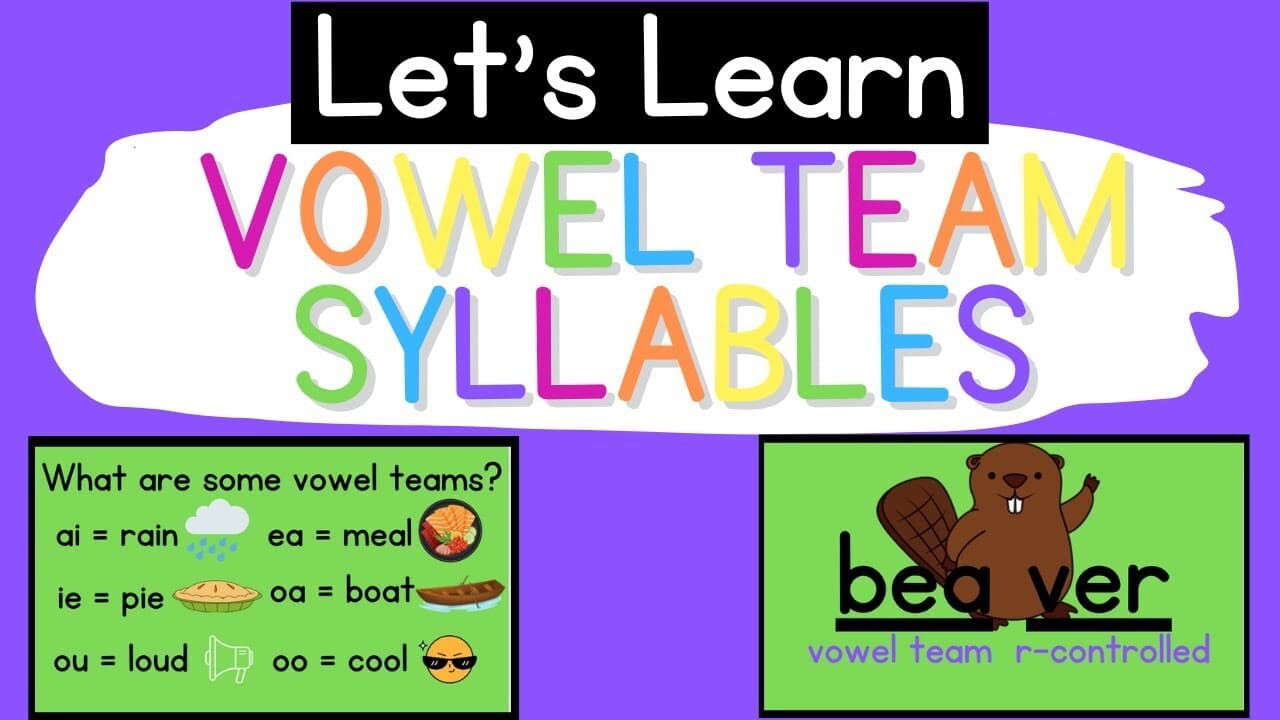 Vowel Team Syllables {Syllable Types}
