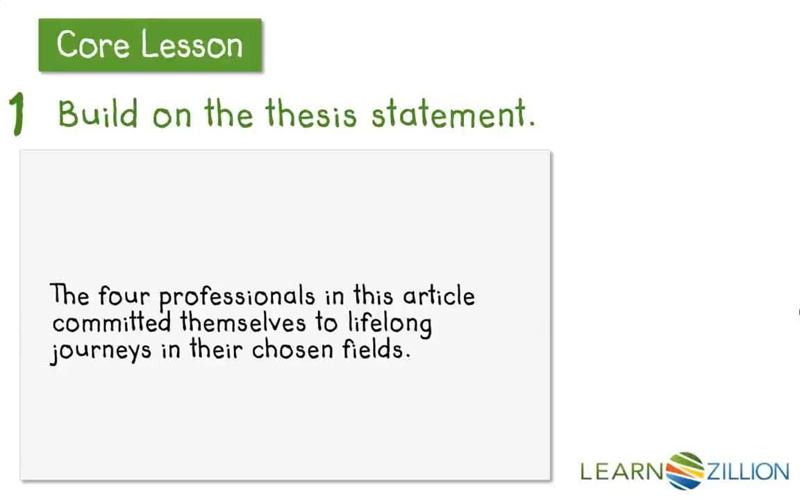 Writing an Introduction: Building on the Thesis Statement