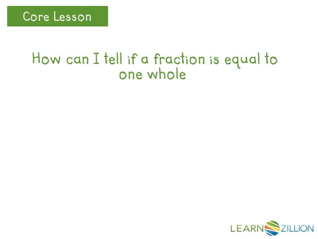 Identifying Fractions Equal to 1 Whole