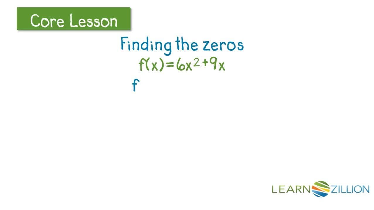 Finding Zeros of Quadratic Functions with Common Monomial Factors