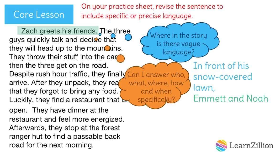 Adding Specific Words and Phrases to Make Your Writing Come Alive