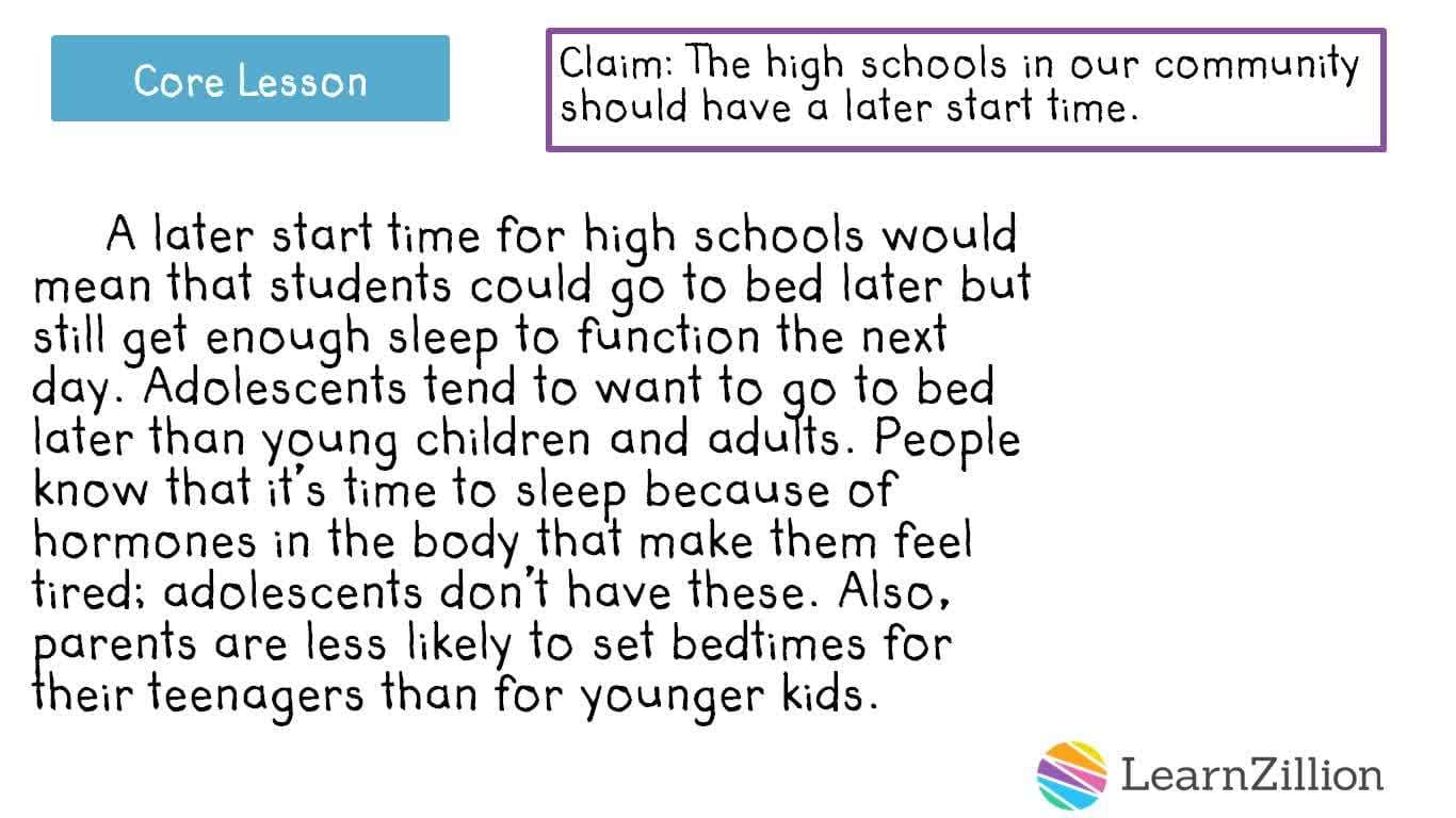 Supporting Your Claim with Reasons and Evidence